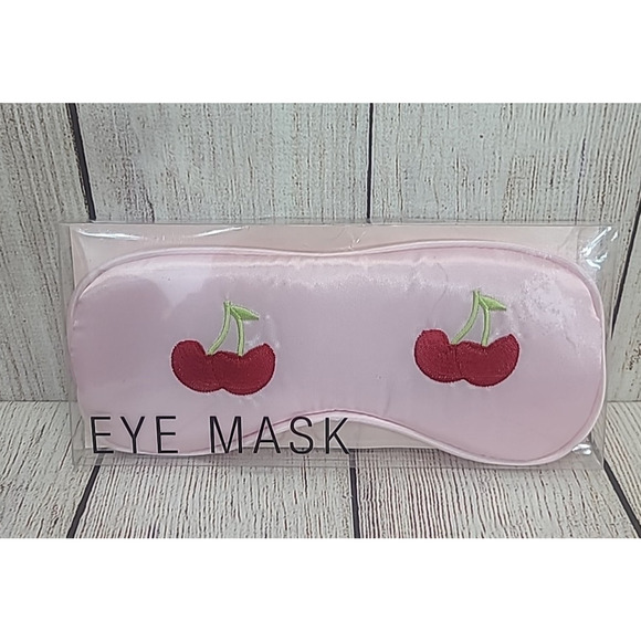 Forever 21 Cherry Eye Sleep Mask Pink Red Satin Gel Beads One Size New - Picture 1 of 4